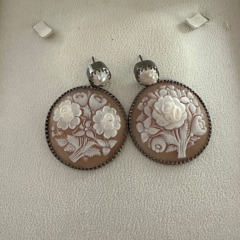 Laurence Coste Cameo Earrings